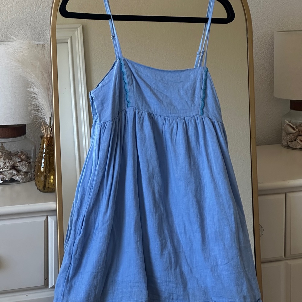 Urban Outfitters Blue babydoll linen dres